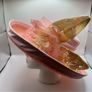 Whittaker and Shon Chic Pink Sequin  Church, Derby Hat
